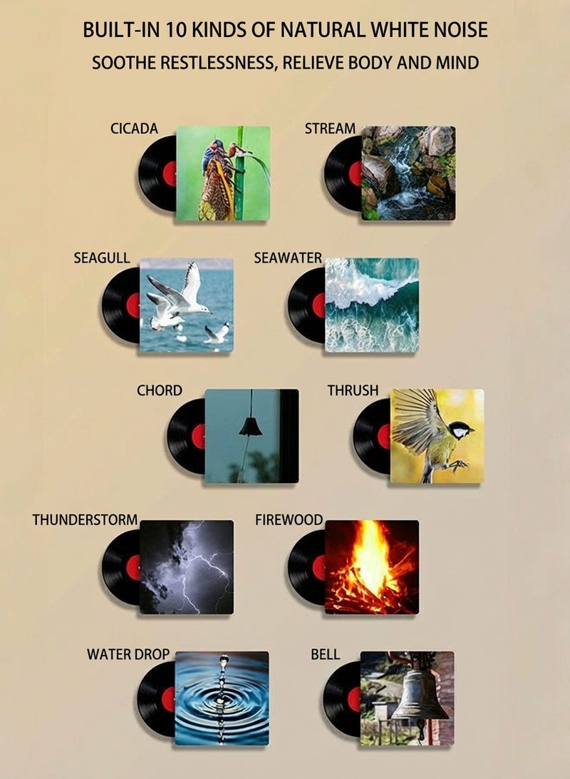 شاربدو مصباح ليلي للأطفال مع ضوضاء بيضاء، 3 درجات حرارة للضوء + ألوان متدرجة RGB، تعتيم تدريجي باللمس، مؤقت 15/30 دقيقة، 10 أصوات طبيعية مهدئة للرضاعة والنوم - Image 4